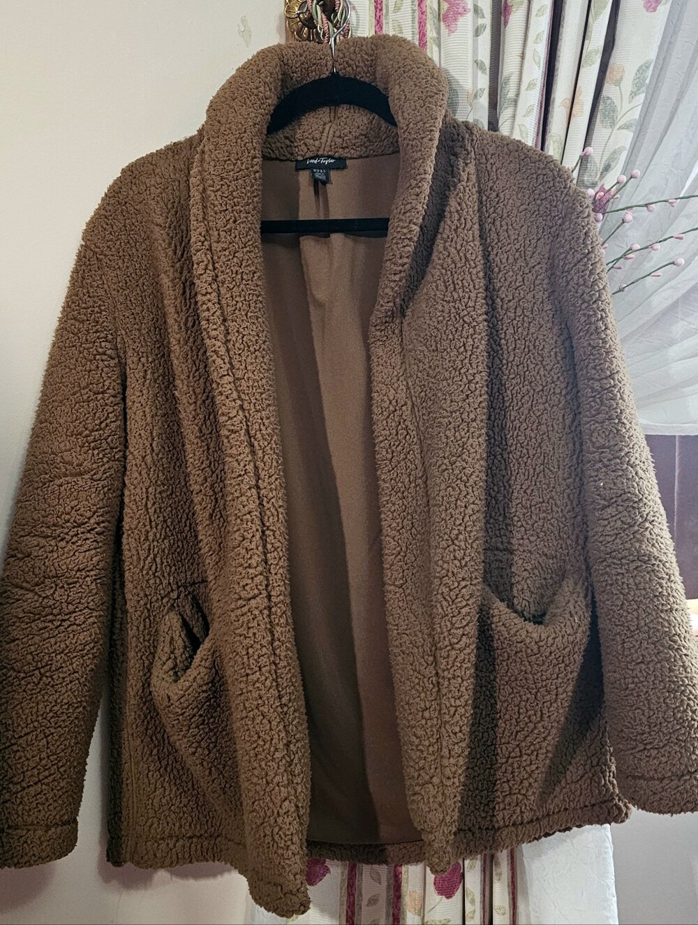 Lord & Taylor Brown Teddy Bear Sherpa Coat